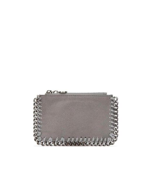 Stella McCartney Gray Falabella Zipped Chained Card Holder