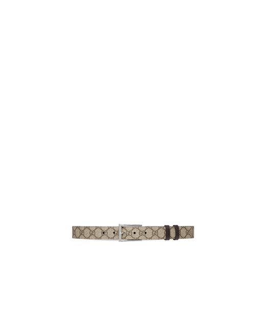 Gucci White Reversible Rectangle Buckled Belt for men