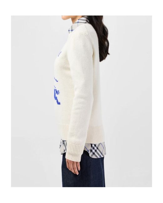 Burberry White Logo Knitted Sweater