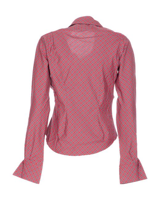 Vivienne Westwood Orb Embroidered Checked Ruched Shirt