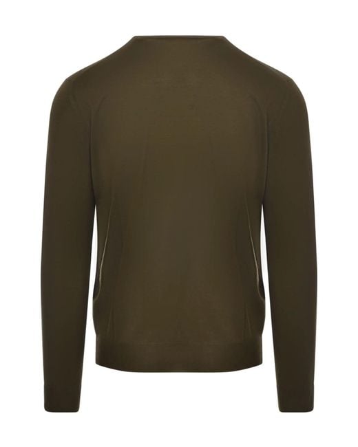 Fedeli Green Crew Neck Knitwear for men