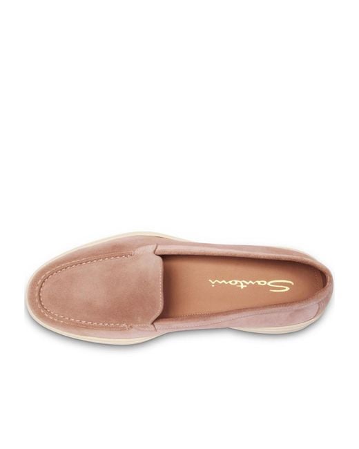 Santoni Brown Logo Moulded Loafers