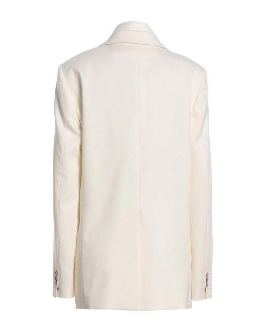 MM6 by Maison Margiela White Denim Blazer