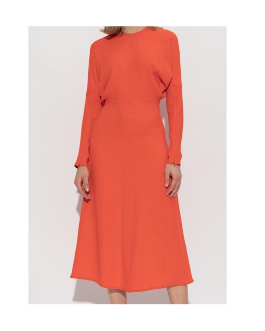 Victoria Beckham Red Midi Dresses