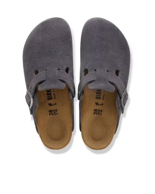 Birkenstock Brown Boston Suede Clogs for men