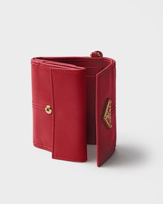 Prada Red Small Leather Wallet