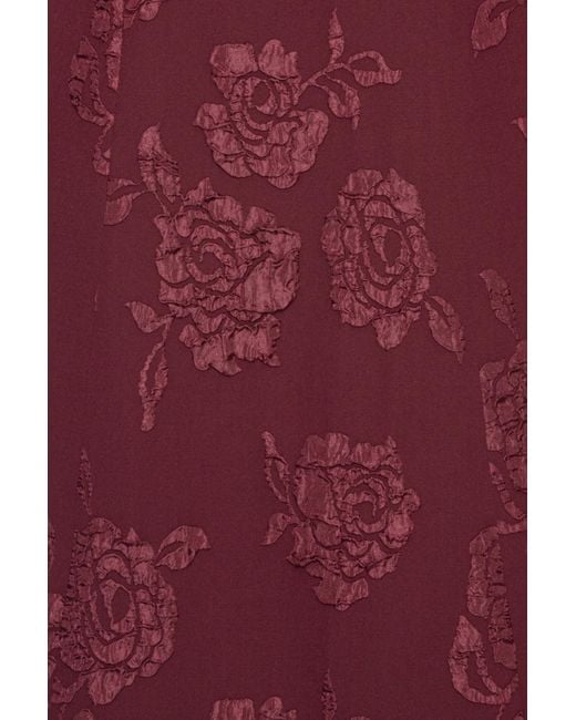 ROTATE BIRGER CHRISTENSEN Purple Jacquard Flared Dress Dark