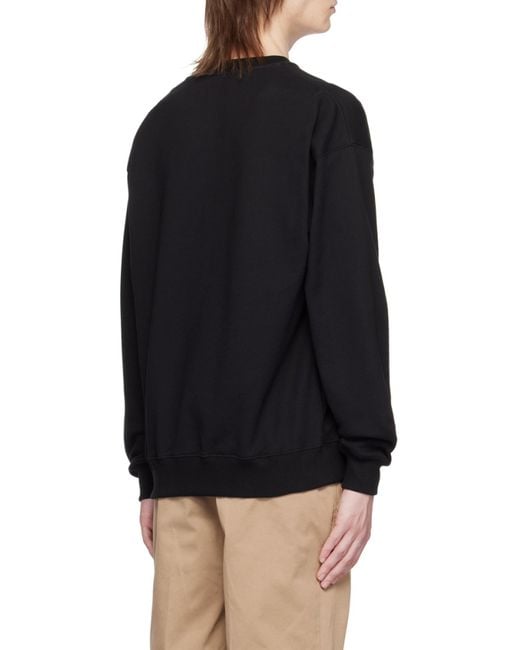 Versace Black Logo Embroidered Crewneck Sweatshirt for men