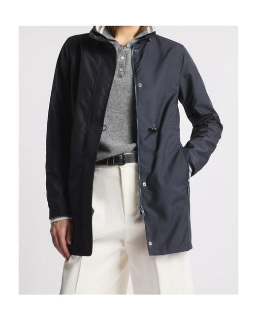 Fay Blue Hooded Water-Repellent Jacket