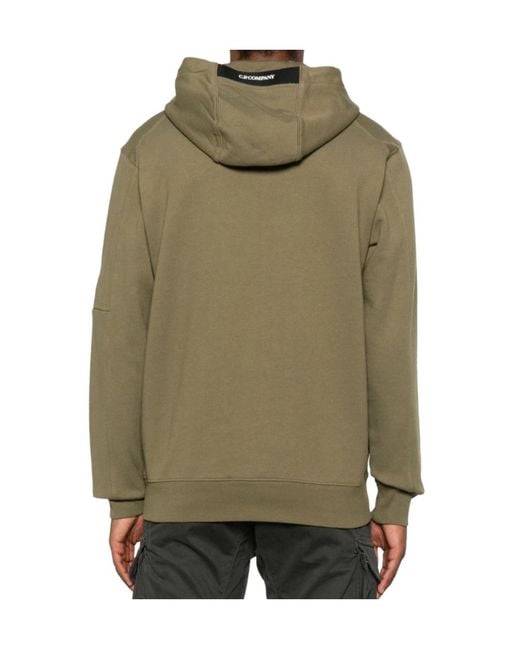 C P Company Green Lens Sleeve Hoodie for men