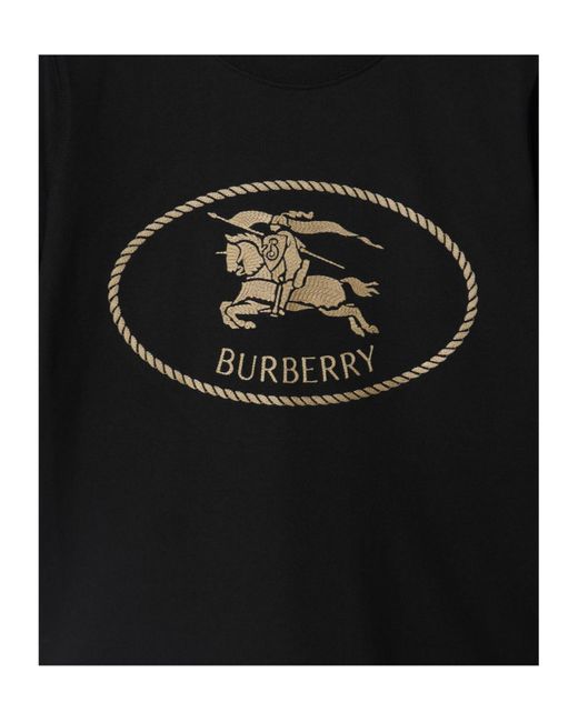 Burberry Black Logo Detailed Crewneck T-Shirt