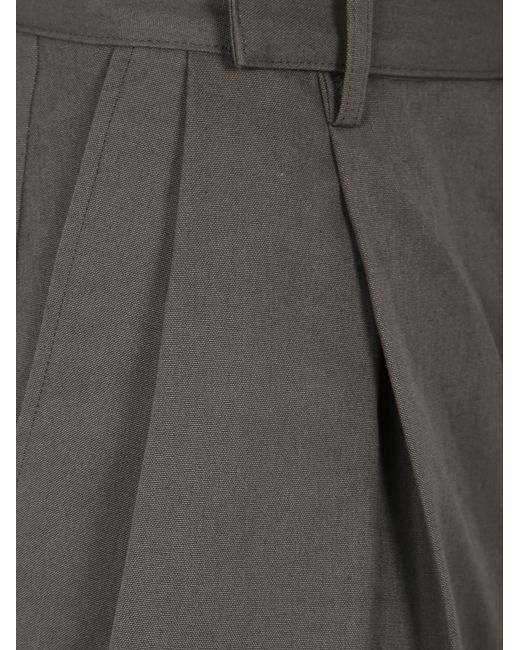Yohji Yamamoto Gray Pleat Detailed Shorts