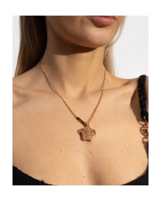 Versace White Medusa Pendant Necklace for men