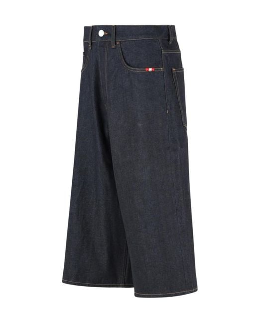 AMISH Blue Huge Denim Bermuda Shorts for men