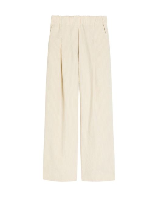 Dries Van Noten White Cotton-Blend Trousers