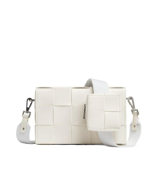 Bottega Veneta White Intrecciato Leather Shoulder Bag for men