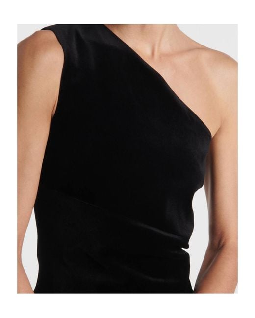 Patou Black One-Shoulder Mini Dress