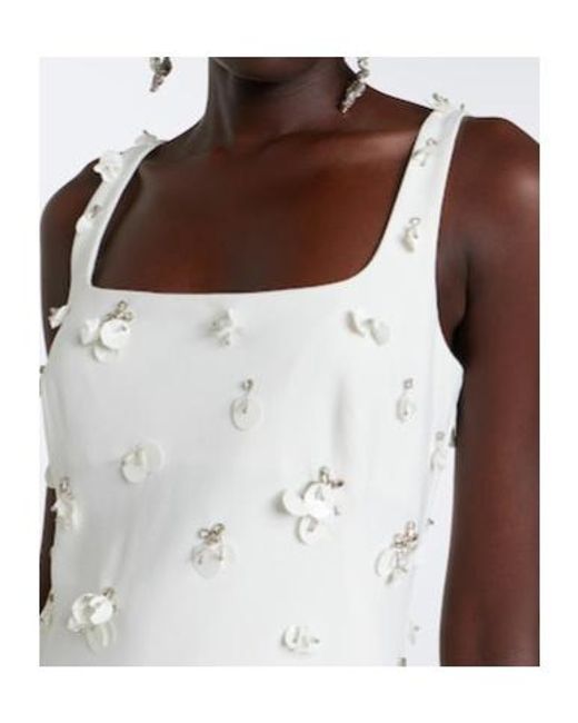 Jonathan Simkhai White Ziva Embellished Crepe Mini Dress