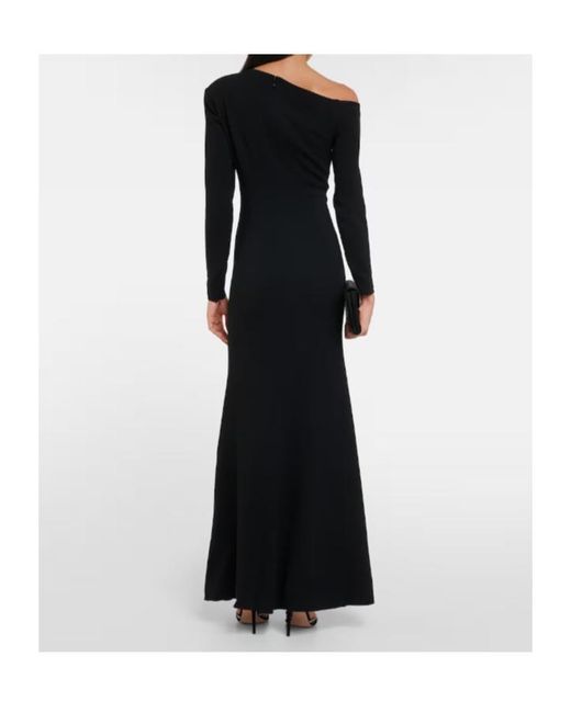 Roland Mouret Black Asymmetric Cady Gown
