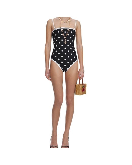Self-Portrait Multicolor Polka-Dot Pattern Swimsuit