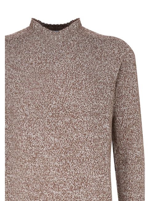 Malo Brown Mock Neck Sweater for men