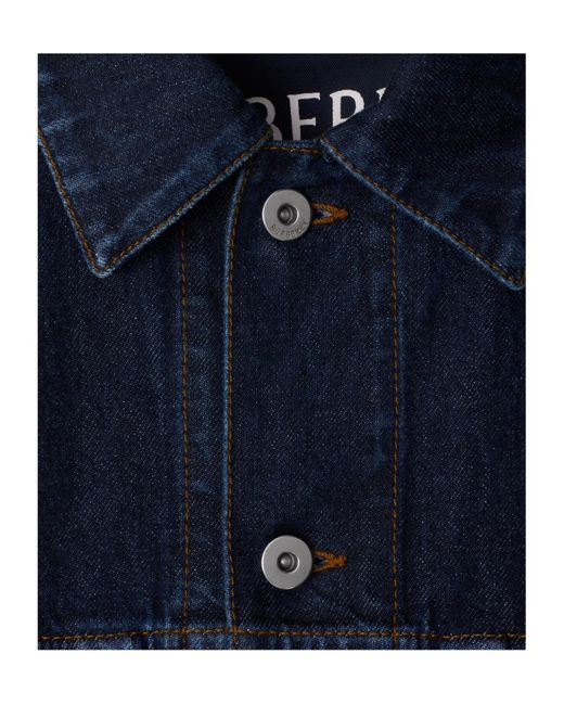Burberry Blue Button-Up Denim Jacket for men