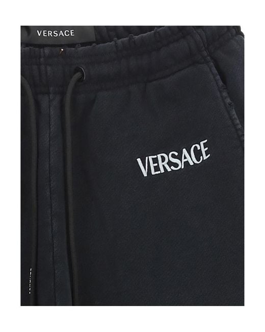 Versace Blue Logo-Printed Drawstring Sweatpants