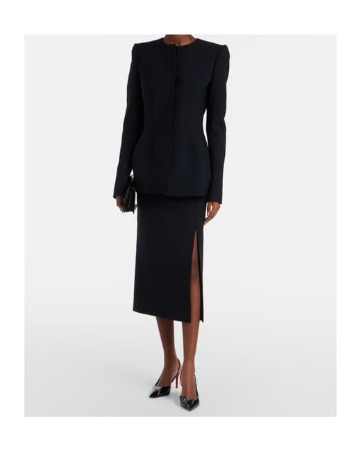 Mugler Black Cutout Pencil Skirt