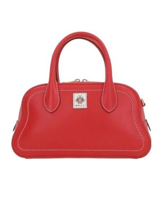 Bally Red Top Handle Tote Bag