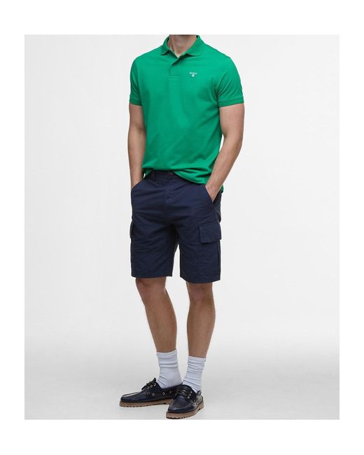 Barbour Blue Logo Patch Cargo Shorts for men