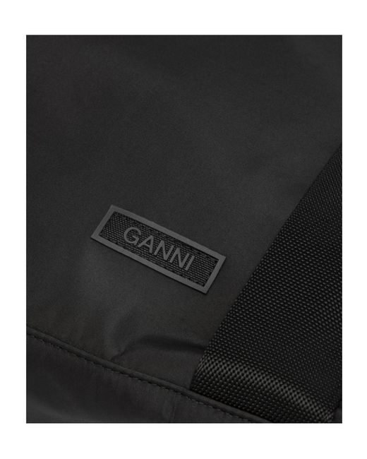 Ganni Black Solid-Color Handbag