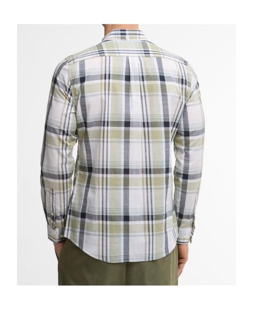 Barbour Gray Logo Plaid Shirt for men