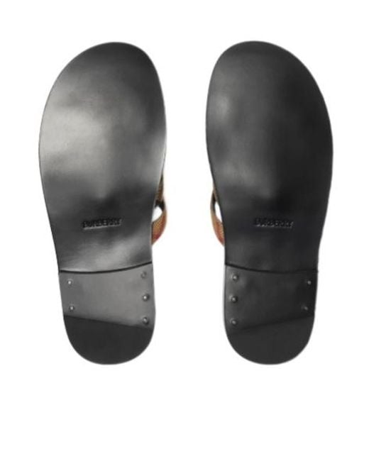 Burberry Brown Check Drift Sandals for men