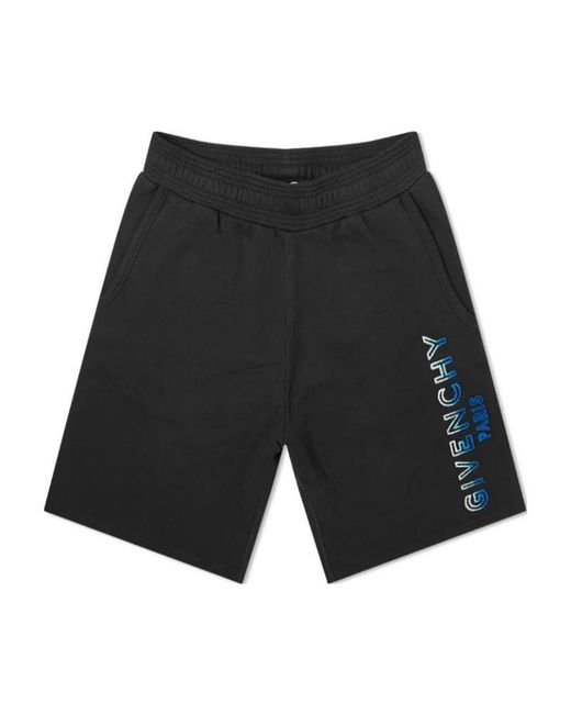 Givenchy Black Logo Printed Track Shorts for men