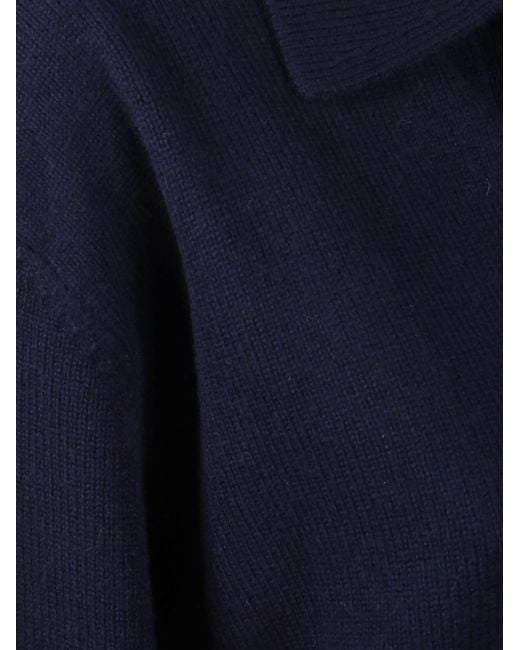 Mc2 Saint Barth Blue Eze Polo Collar Sweater