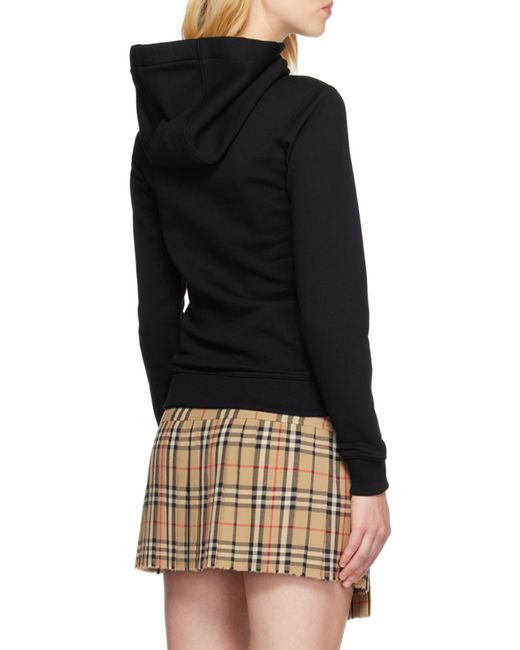 Burberry Black Logo Patch Drawstring Hoodie