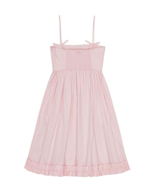Ganni Pink Strappy Midi Dress