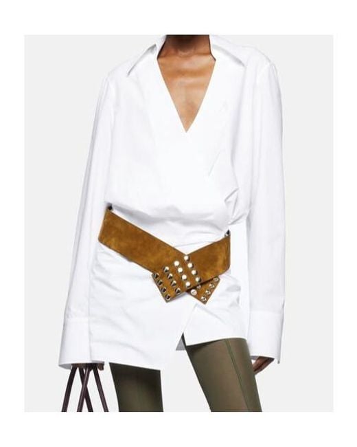 The Attico White The V-Neck Shirt Dress