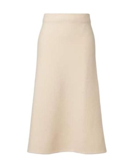 Jil Sander Natural Wool Midi Skirt