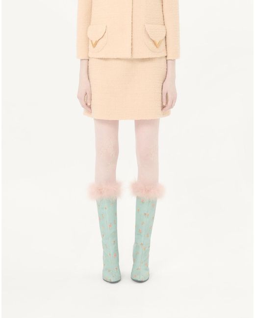 Valentino Natural Logo Plaque Mini Skirt