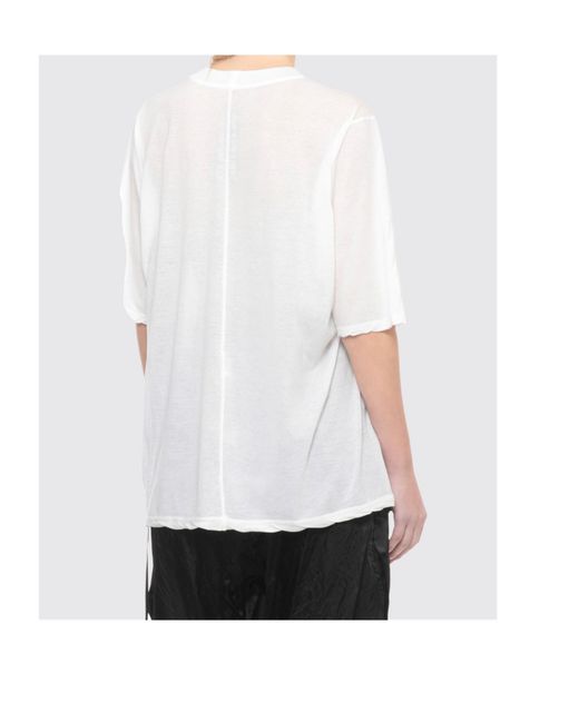 Rick Owens White Walrus Tail-Detail T-Shirt