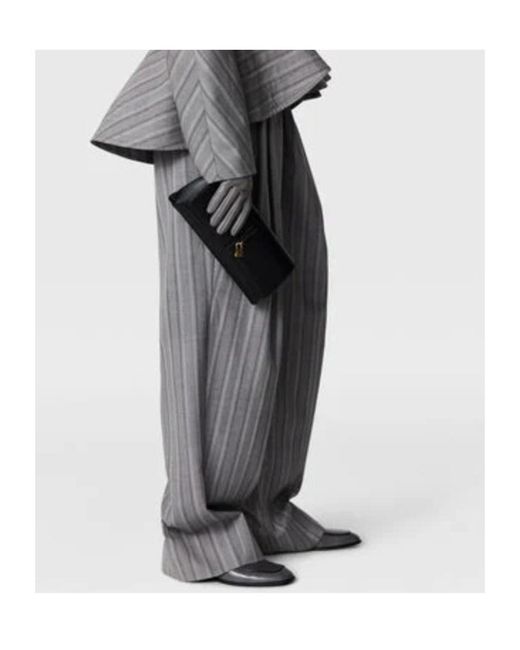 Stella McCartney Gray Striped Wide Leg Trousers