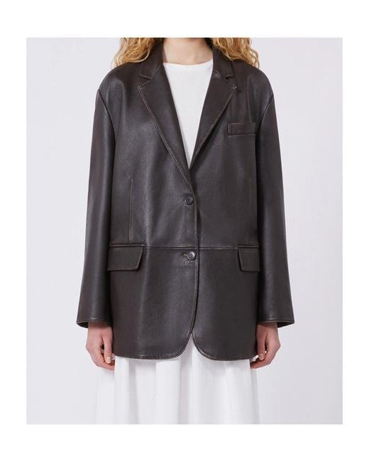 Max Mara Gray Wkdpila Chest-Pocket Jacket