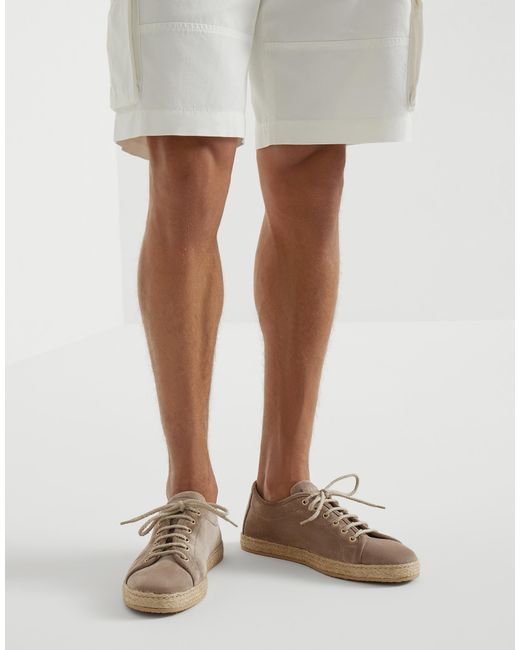 Brunello Cucinelli Brown Reversed Rope Insert Derbys for men