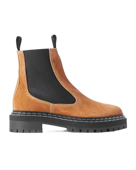 Proenza Schouler Brown Round-Toe Ankle Boots