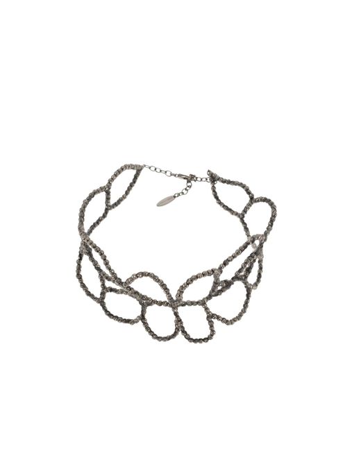 Brunello Cucinelli White Irregular Lines Necklace