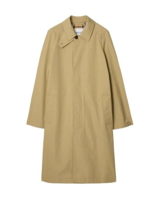 Burberry Natural Collared Buttoned Long Coat for men