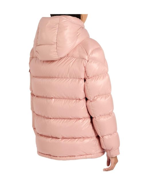 Moncler Pink Padded Hooded Laqué Nylon Jacket
