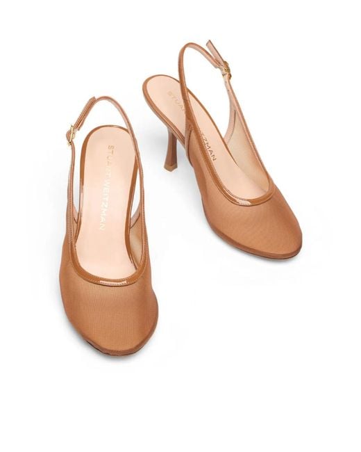 Stuart Weitzman Natural Bareitall Slingback 85