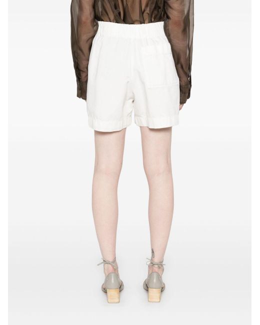 Dries Van Noten White Elastic Waist Shorts